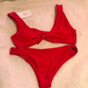 Zaful Red Knot Bikini